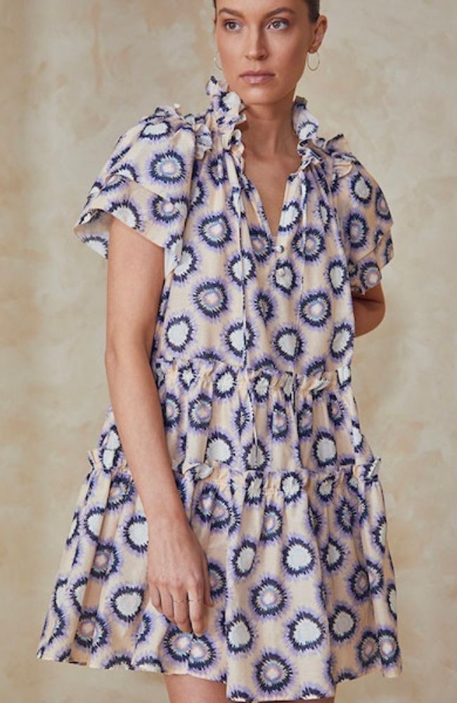 Merritt Dress in London Rain Cream
