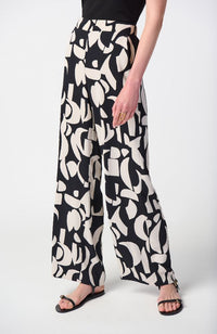 Abstract Print Wide Leg Pants