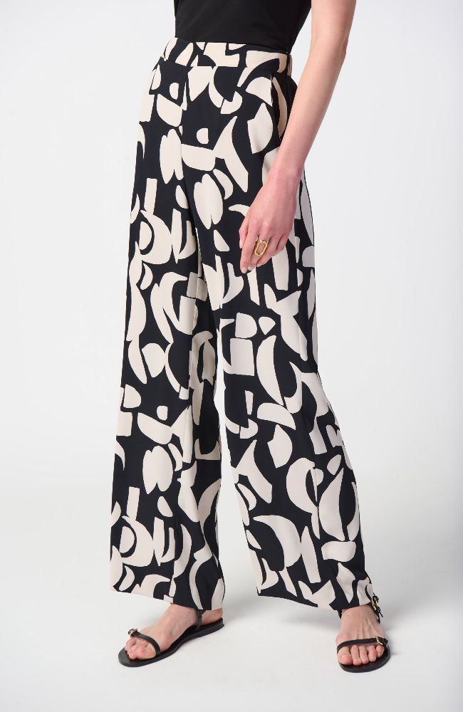 Abstract Print Wide Leg Pants