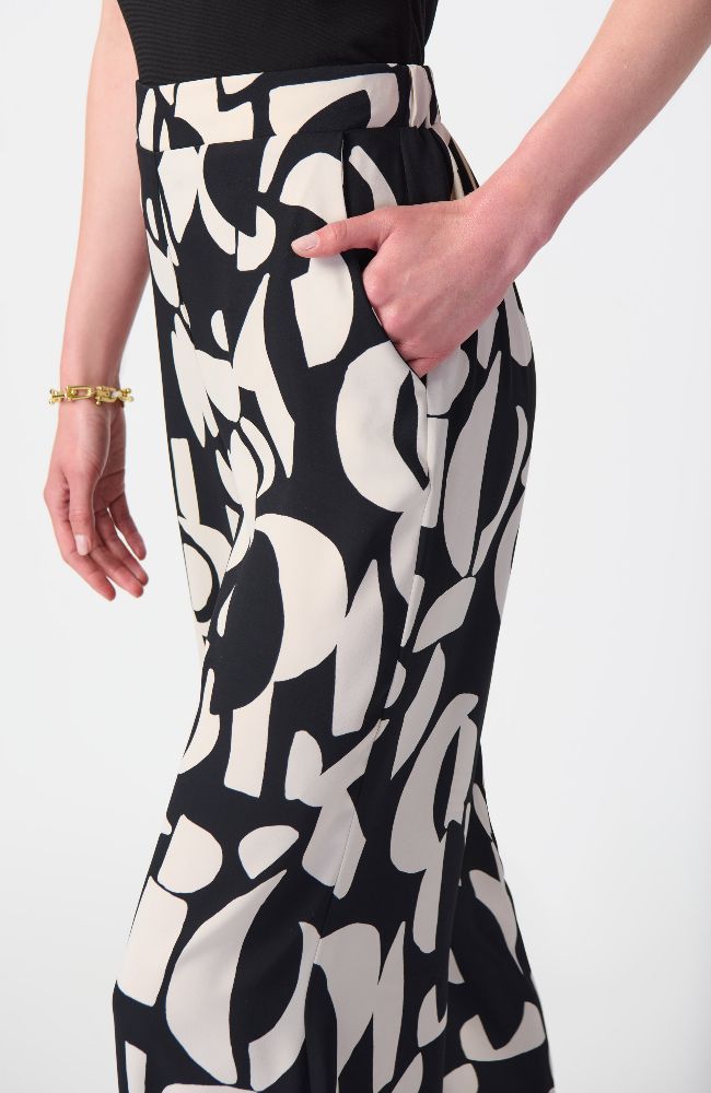 Abstract Print Wide Leg Pants