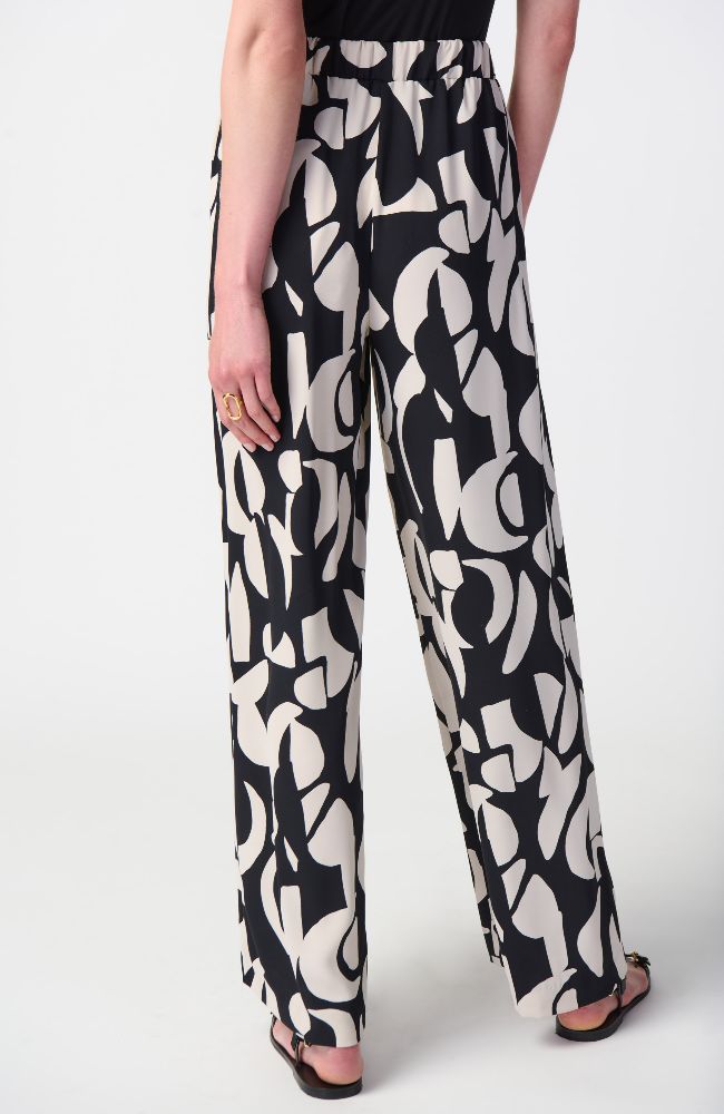 Abstract Print Wide Leg Pants