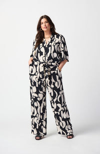 Abstract Print Wide Leg Pants