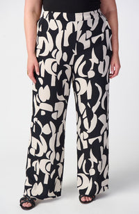 Abstract Print Wide Leg Pants
