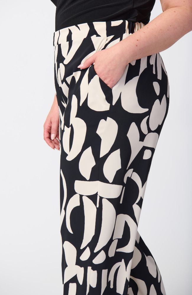 Abstract Print Wide Leg Pants
