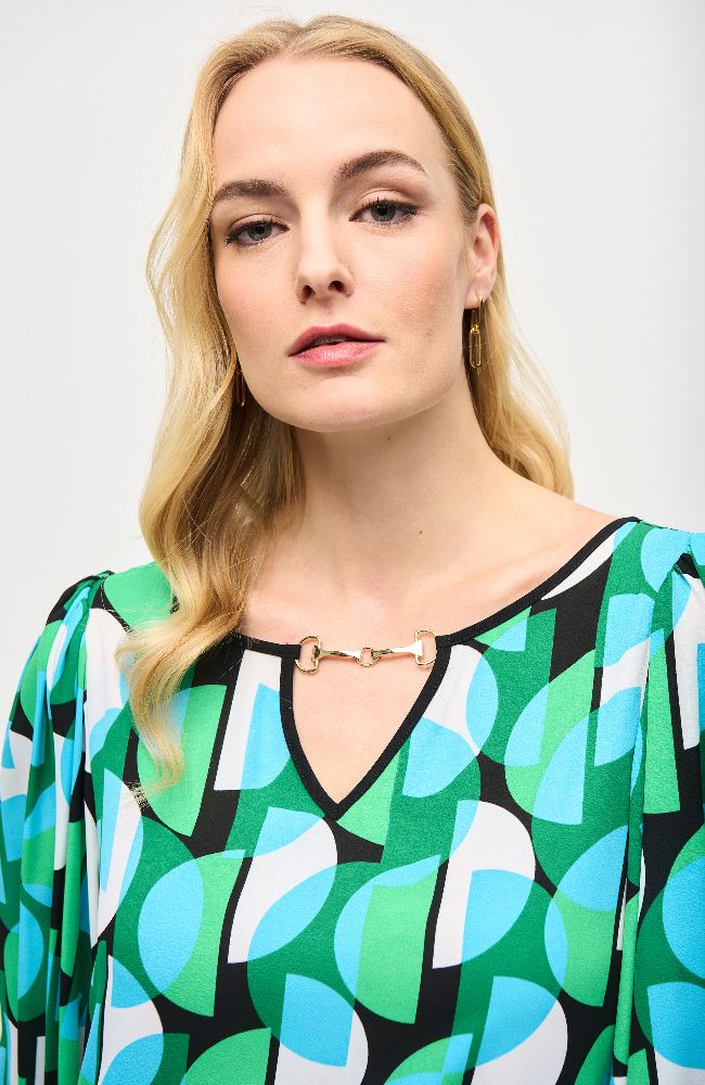 Geometric Print Georgette Top