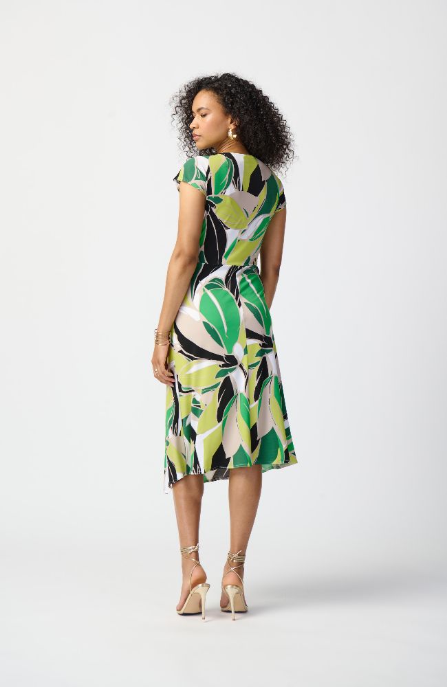 Tropical Print Silky Knit Dres