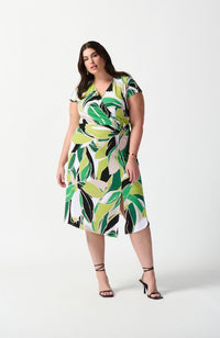 Tropical Print Silky Knit Dres