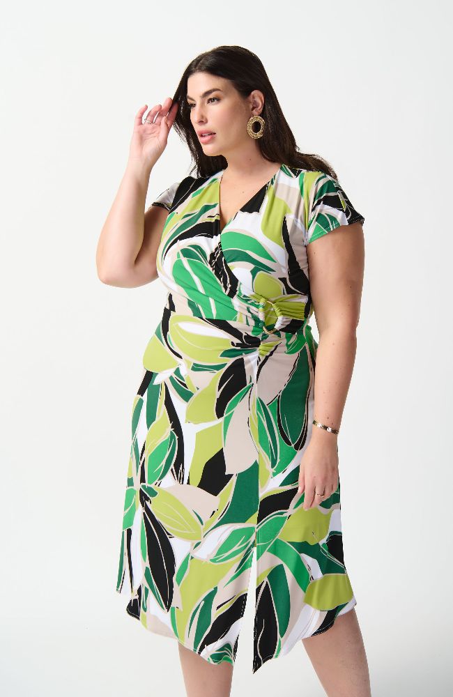 Tropical Print Silky Knit Dres