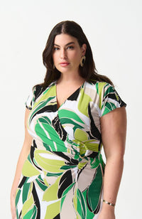 Tropical Print Silky Knit Dres