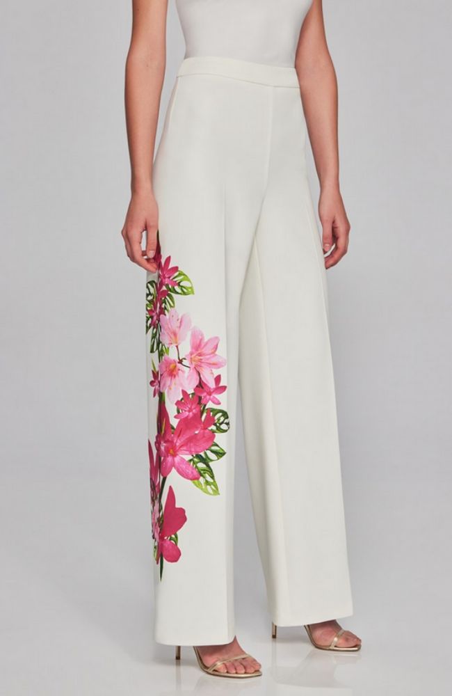 Floral Scuba Crepe Wide Pant