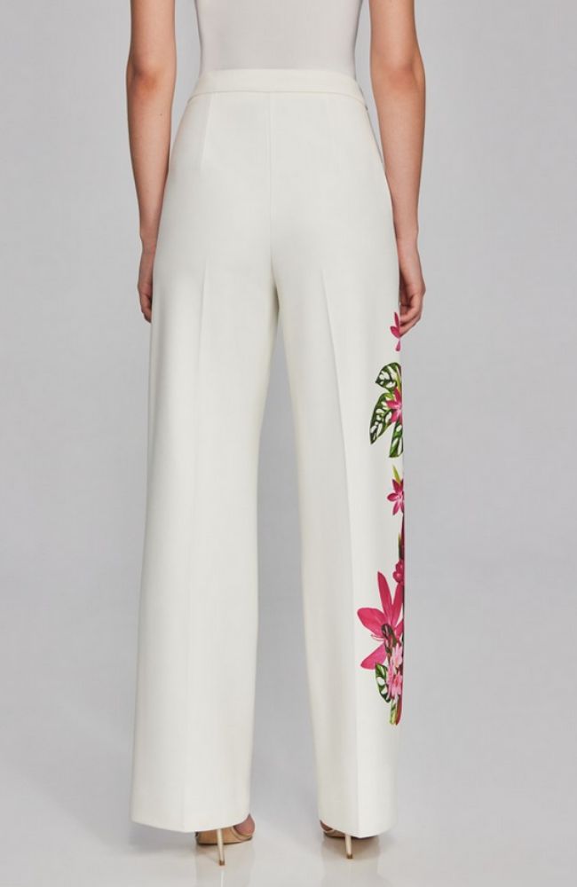 Floral Scuba Crepe Wide Pant
