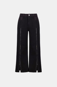 Culotte Jeans Embellished Front Seam