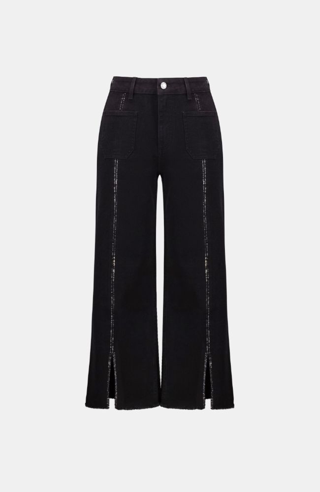 Culotte Jeans Embellished Front Seam