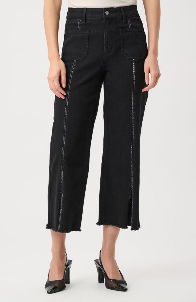 Culotte Jeans Embellished Front Seam