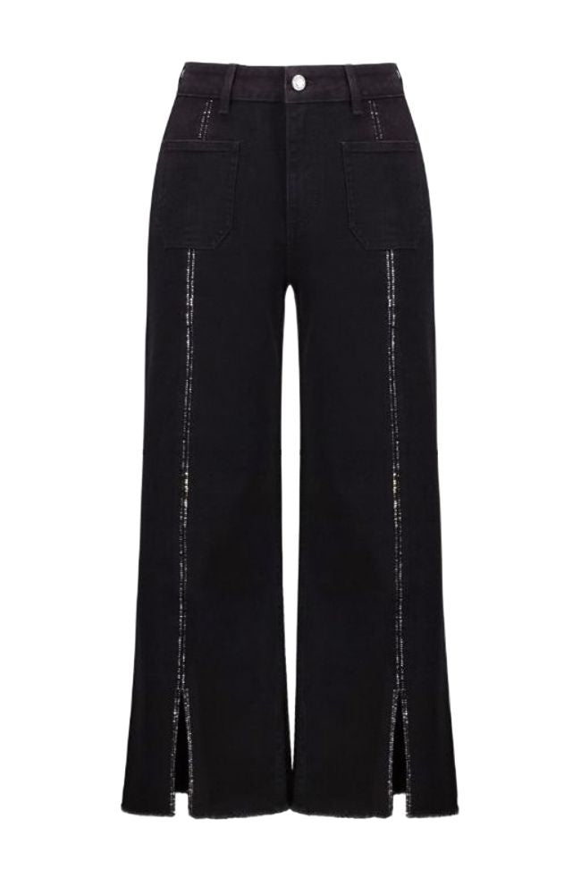 Culotte Jeans Embellished Front Seam