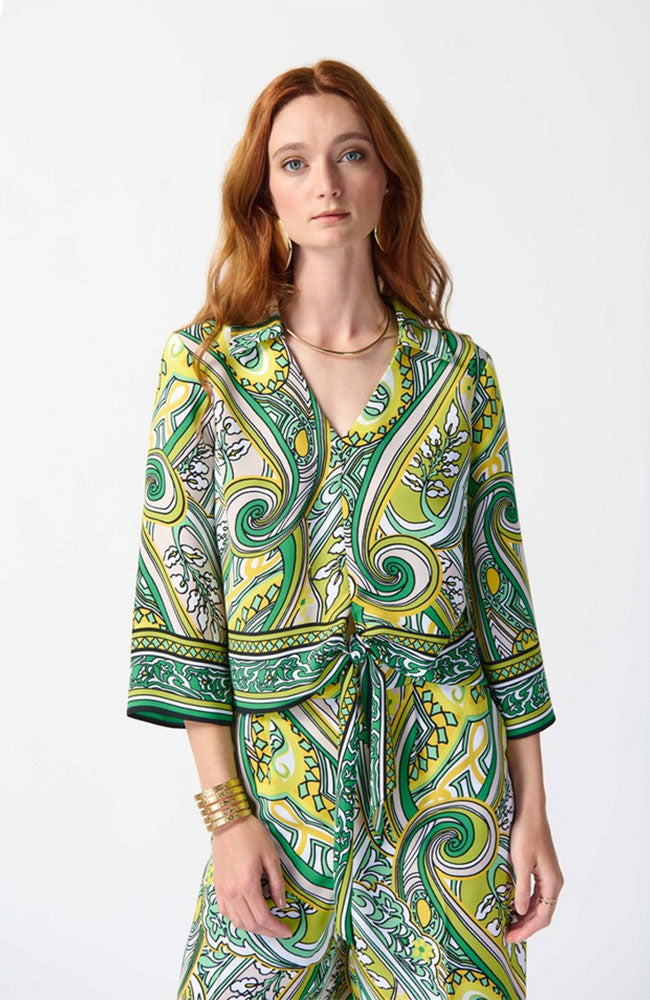 Paisley Print Front Tie Top