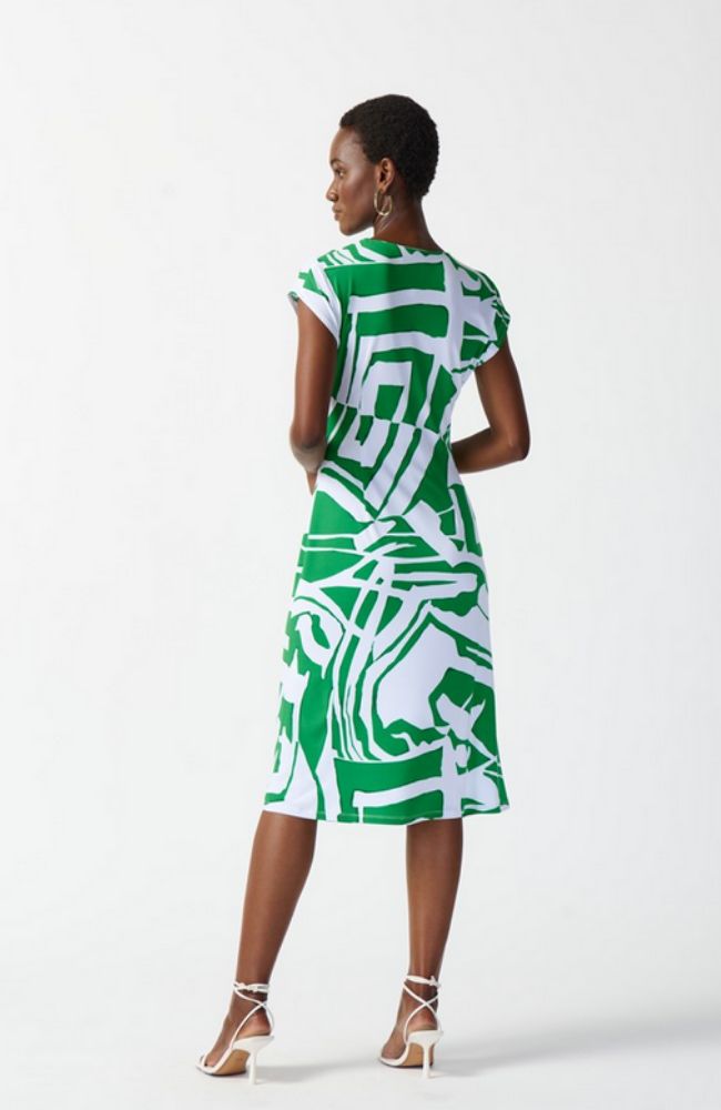 Abstract Print Wrap Dress