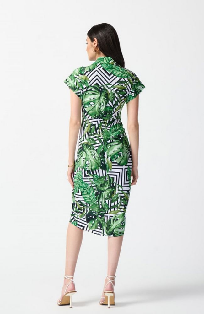 Tropical Print Shirt Dress