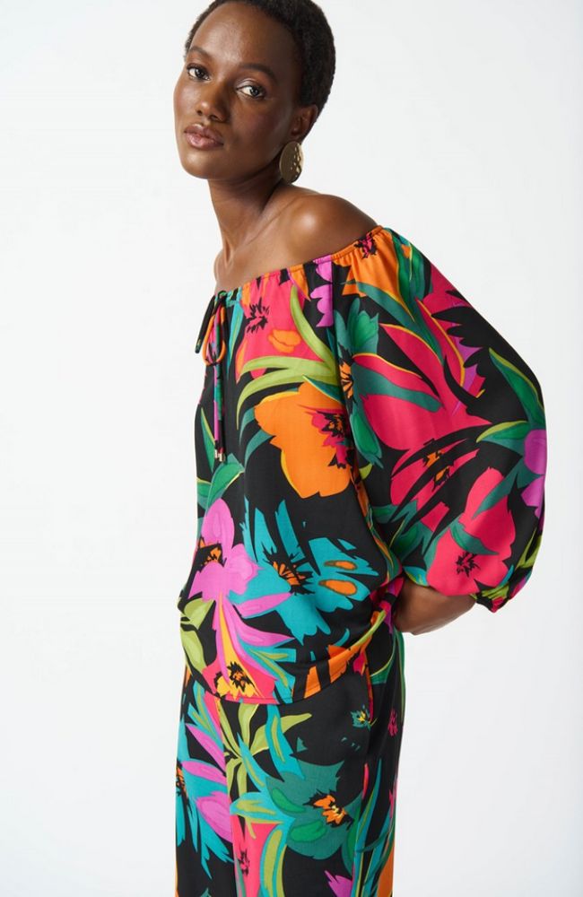 Gauze Tropical Flared Top
