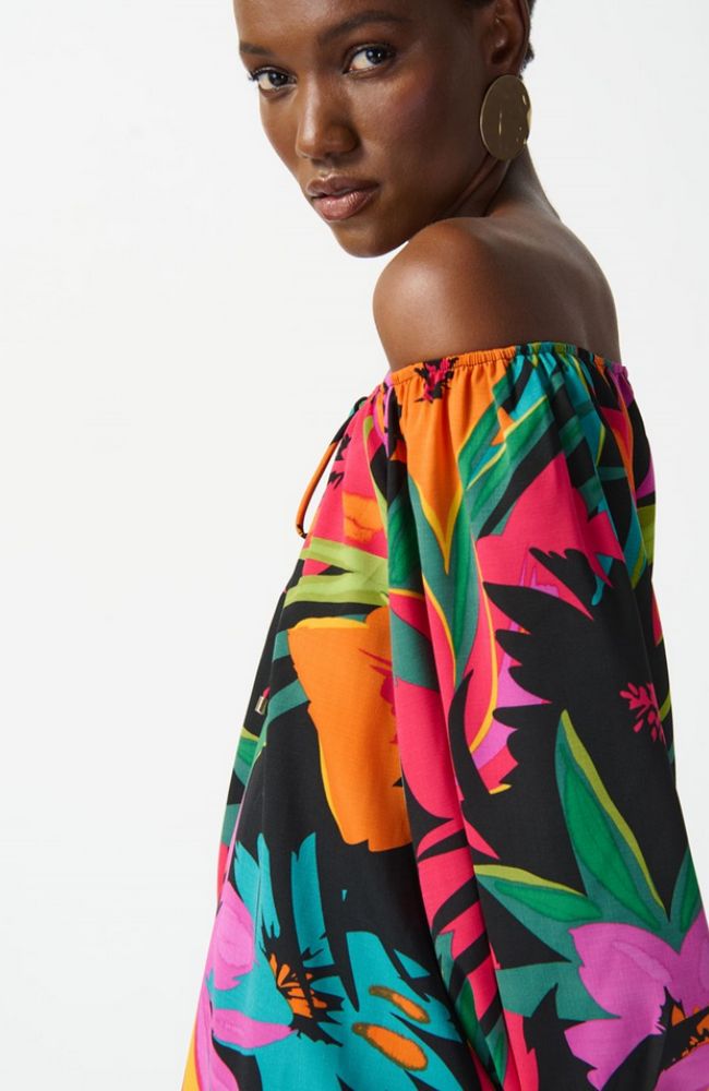 Gauze Tropical Flared Top