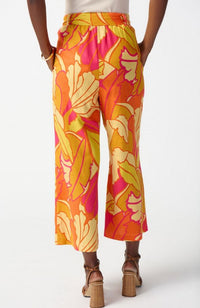 Linen Blend Wide Leg Crop Pant