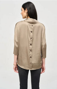 Satin Cowl Collar Top