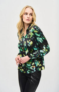 Satin Abstract Print Blouse