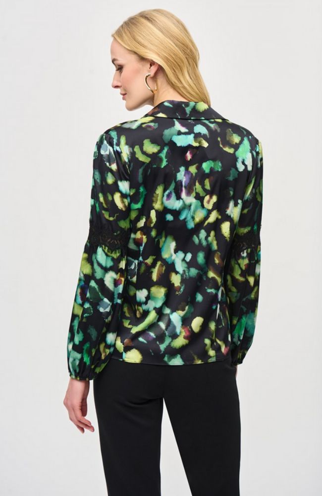 Satin Abstract Print Blouse