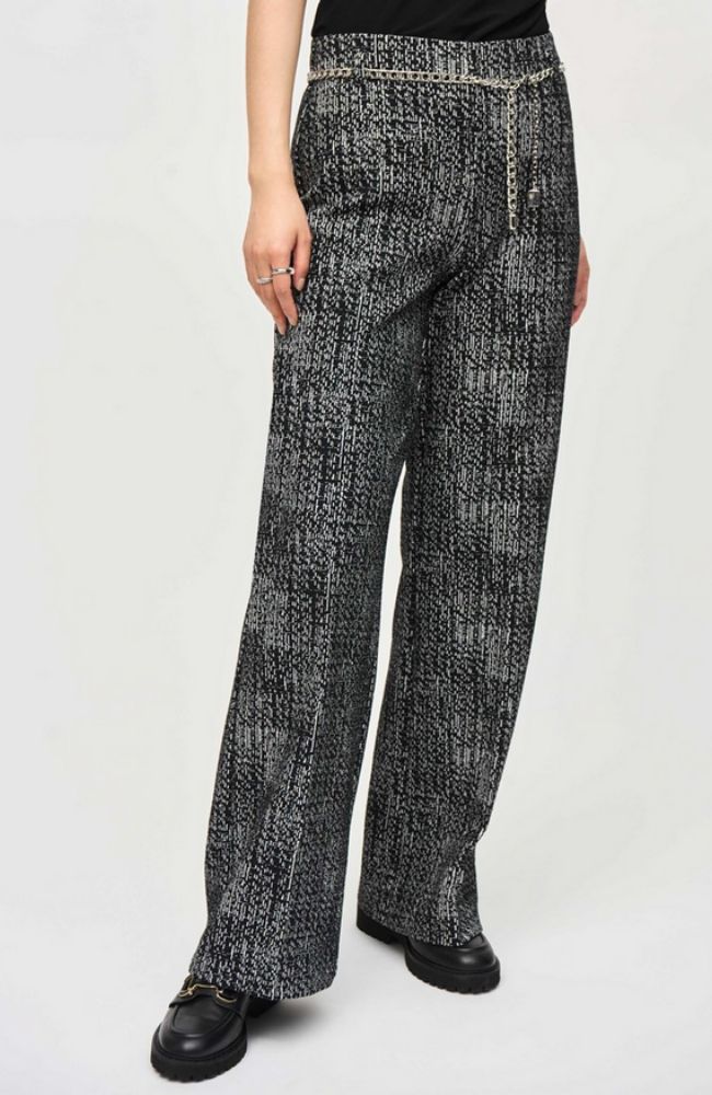 Tweed Knit Wide Leg Pants