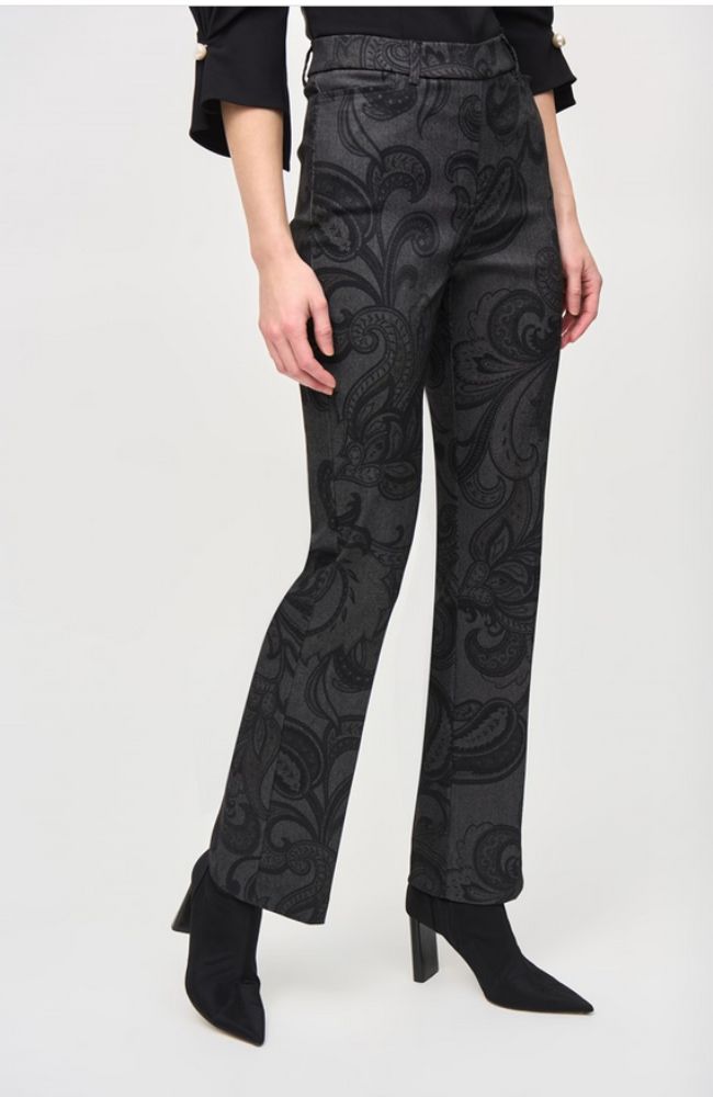 Twill Paisley Print Flared Pant