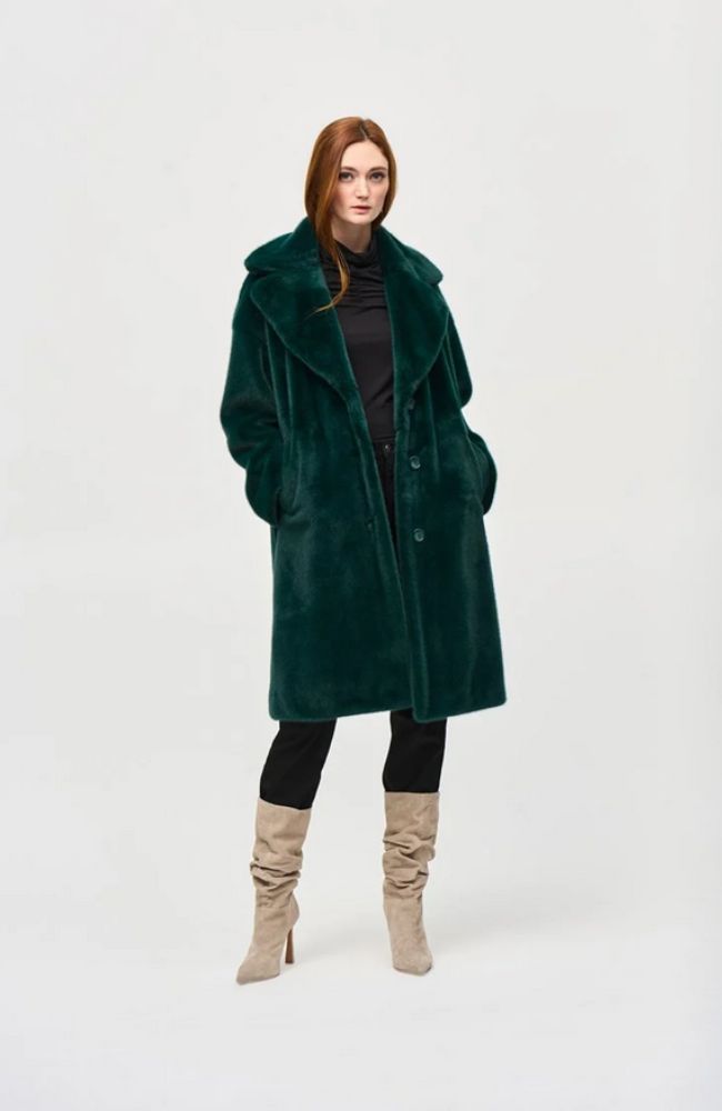 Faux Fur Straight Coat