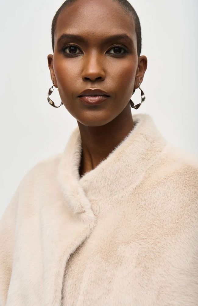 Bonded Faux Fur Suede Jacket