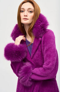 Feather Yarn Faux Fur Coatigan