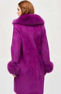 Feather Yarn Faux Fur Coatigan