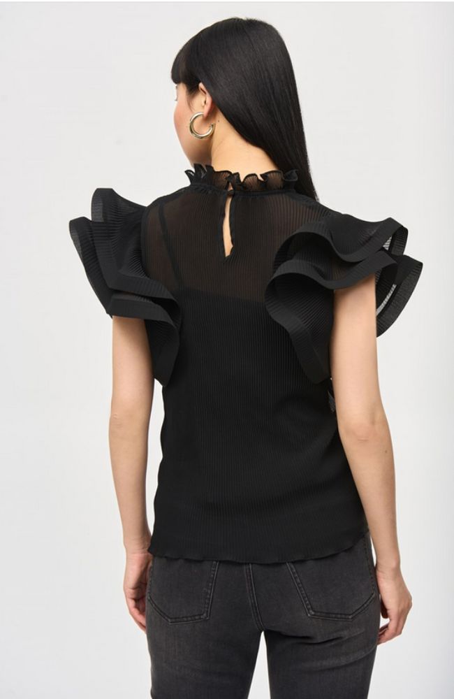Chiffon Pleated Top Ruffles