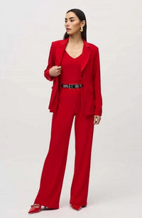 Silky Knit Belted Wide Leg Pants