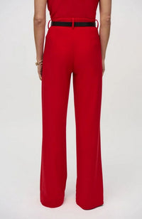 Silky Knit Belted Wide Leg Pants