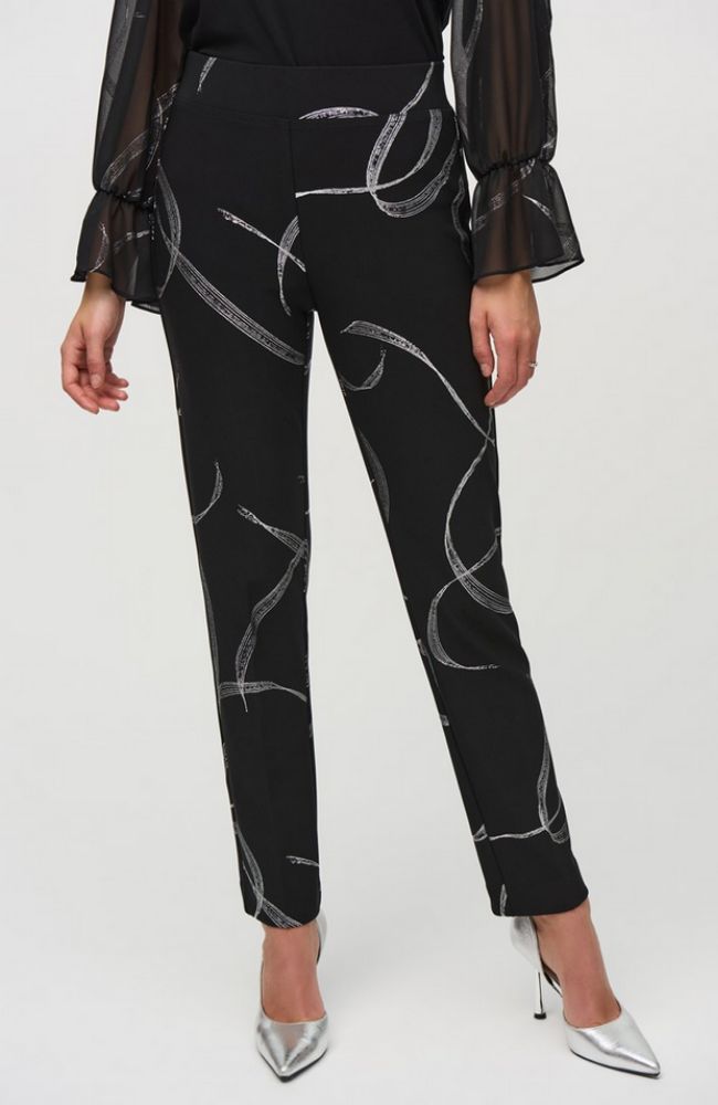 Abstract Print Pull On Pants