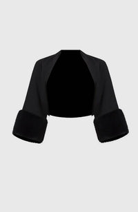 Sweater Knit Bolero Faux Fur
