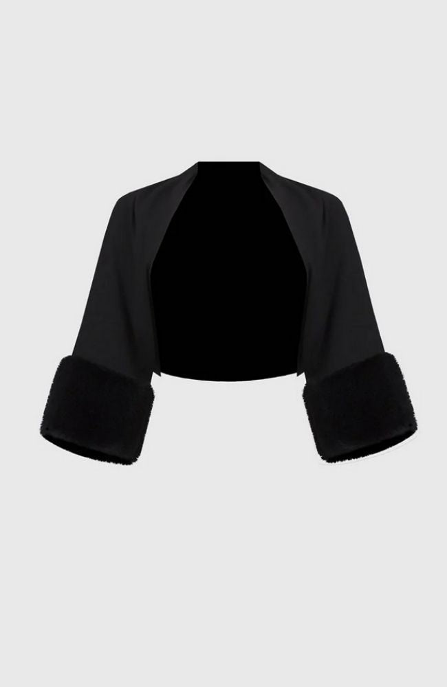 Sweater Knit Bolero Faux Fur
