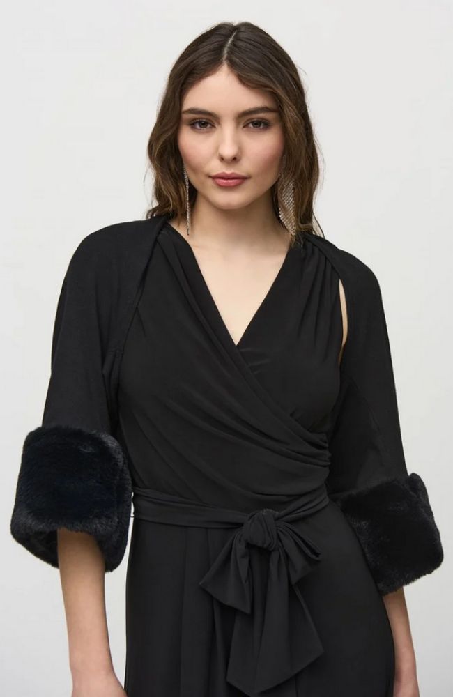 Sweater Knit Bolero Faux Fur