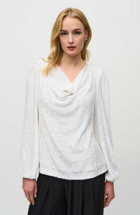 Sequined Cowl Neck Top