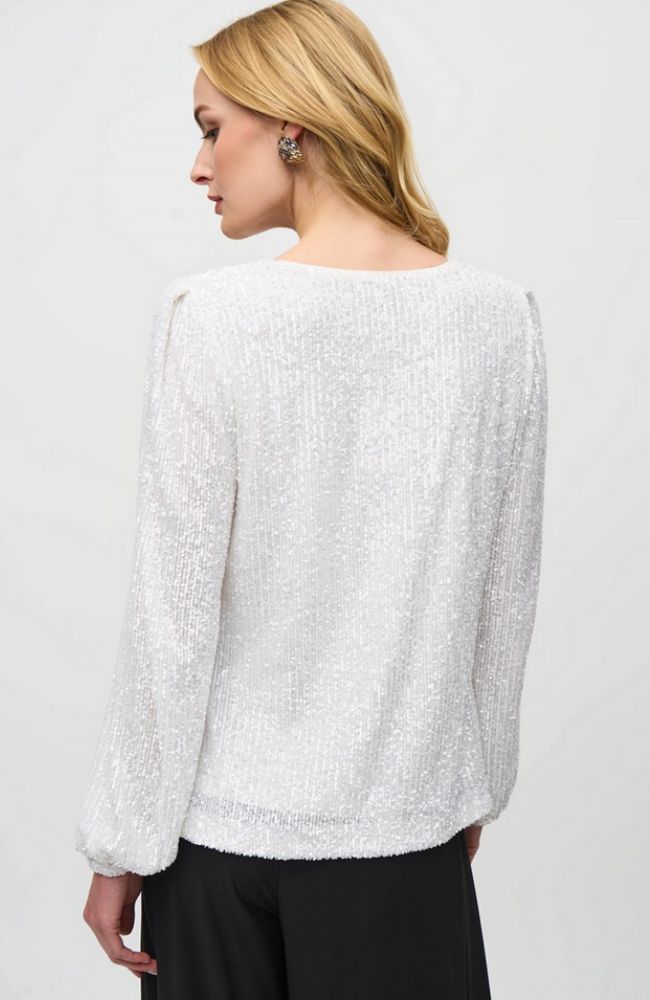 Sequined Cowl Neck Top