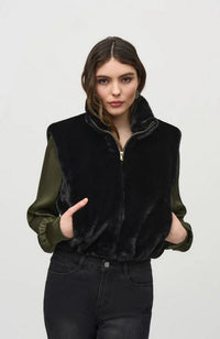 Faux Fur Sleeveless Cropped Vest