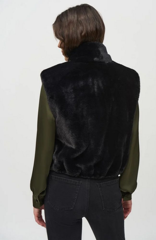 Faux Fur Sleeveless Cropped Vest
