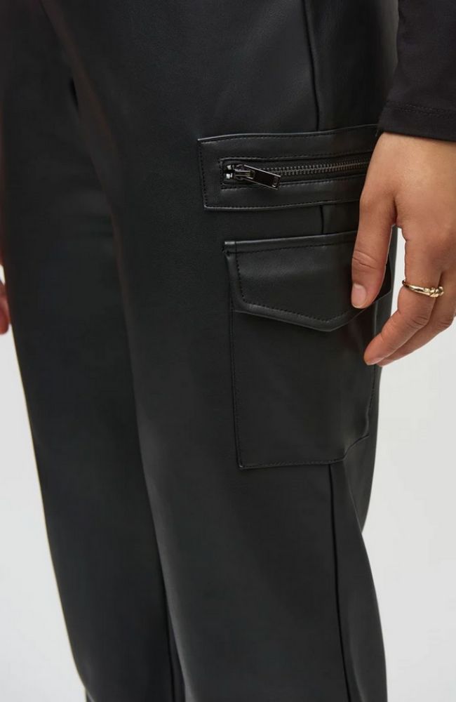 Leatherette Slim Pull On Pants