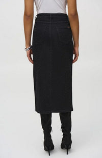 Denim Pencil Skirt with Rhinestones