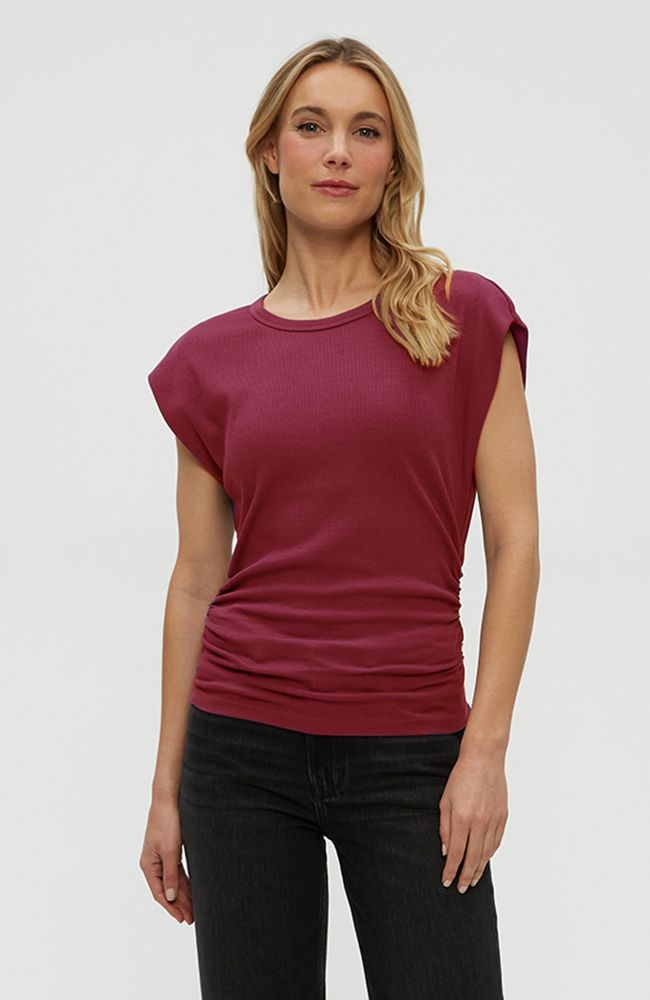 Joni Crew Neck Power Shoulder Top