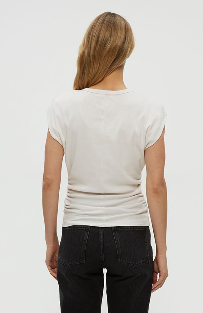 Joni Crew Neck Power Shoulder Top