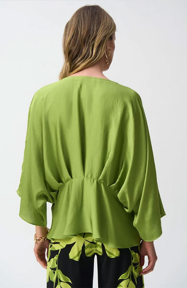 Hammered Satin Peplum Top